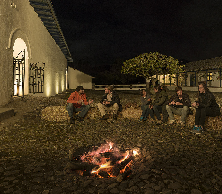 Ecuador Andes Hacienda Zuleta Activities Bonfire At The Hacienda